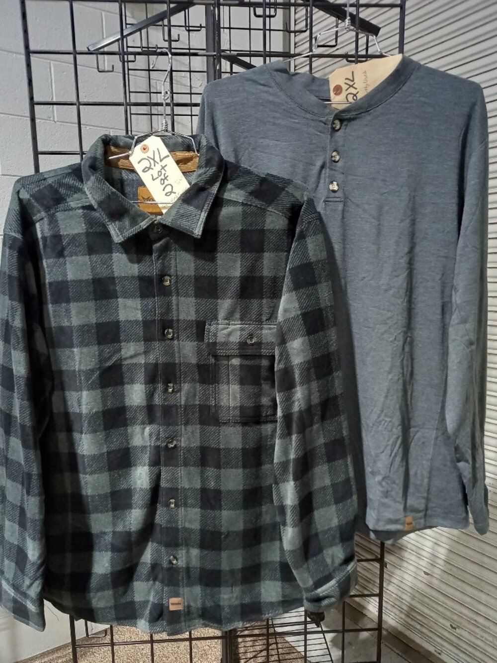 Men's Long Sleeve Fleece Shirt + Long Sleeve Flex Henley | 2XL